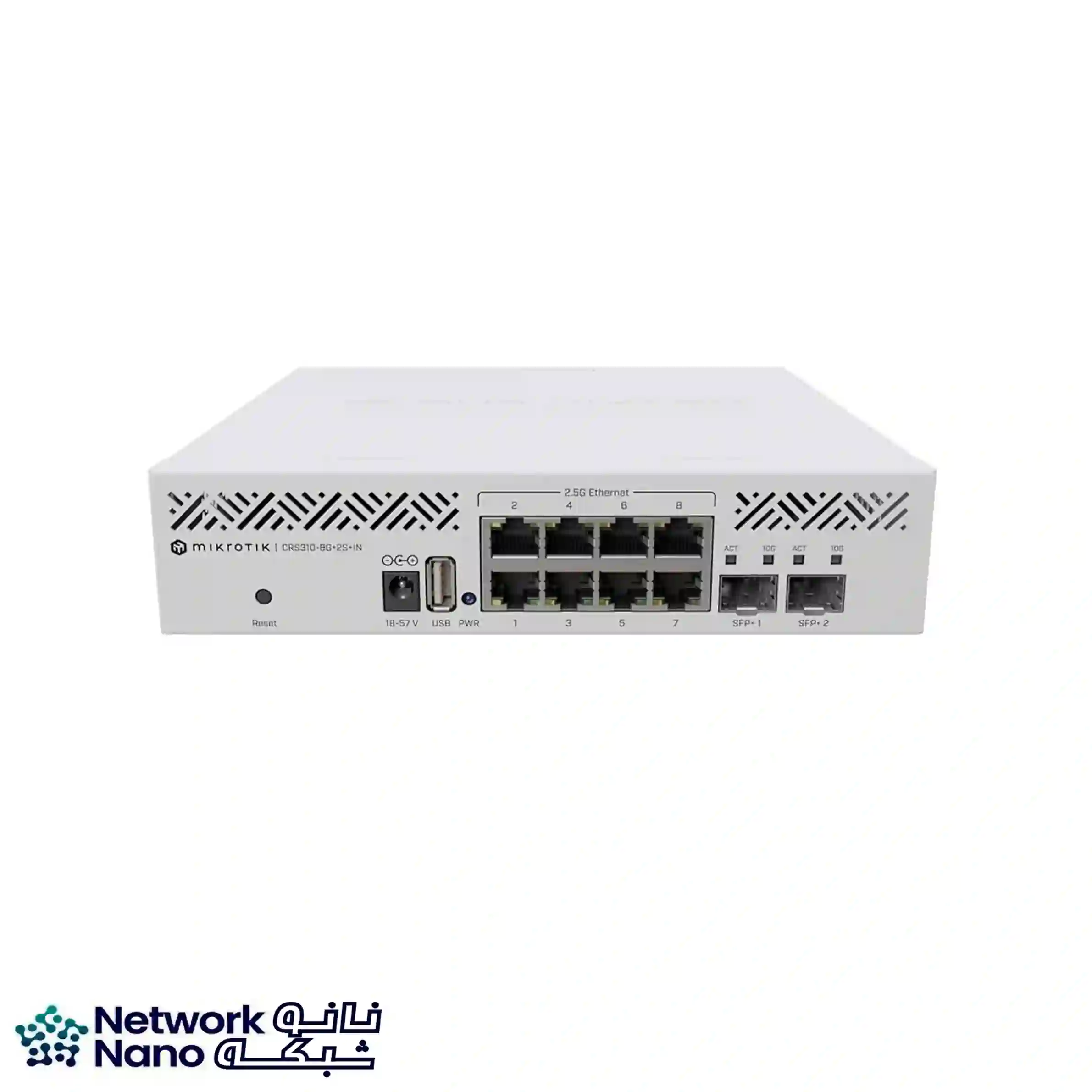 روتر سوئیچ میکروتیک مدل CRS310-8G+2S+IN با 8 پورت گیگابیت و 2 پورت SFP Plus