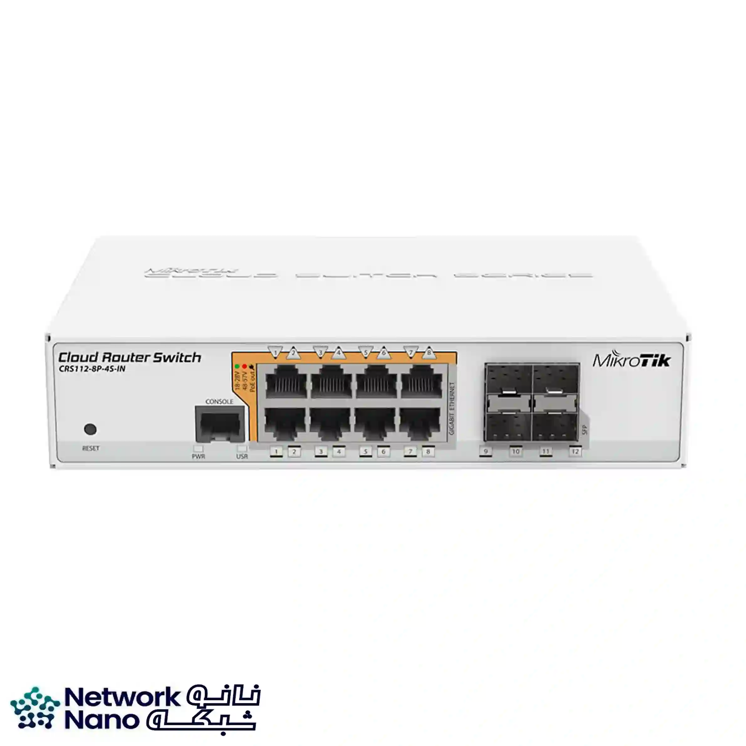 سوئیچ میکروتیک CRS112-8P-4S-IN با 8 پورت PoE و 4 پورت SFP
