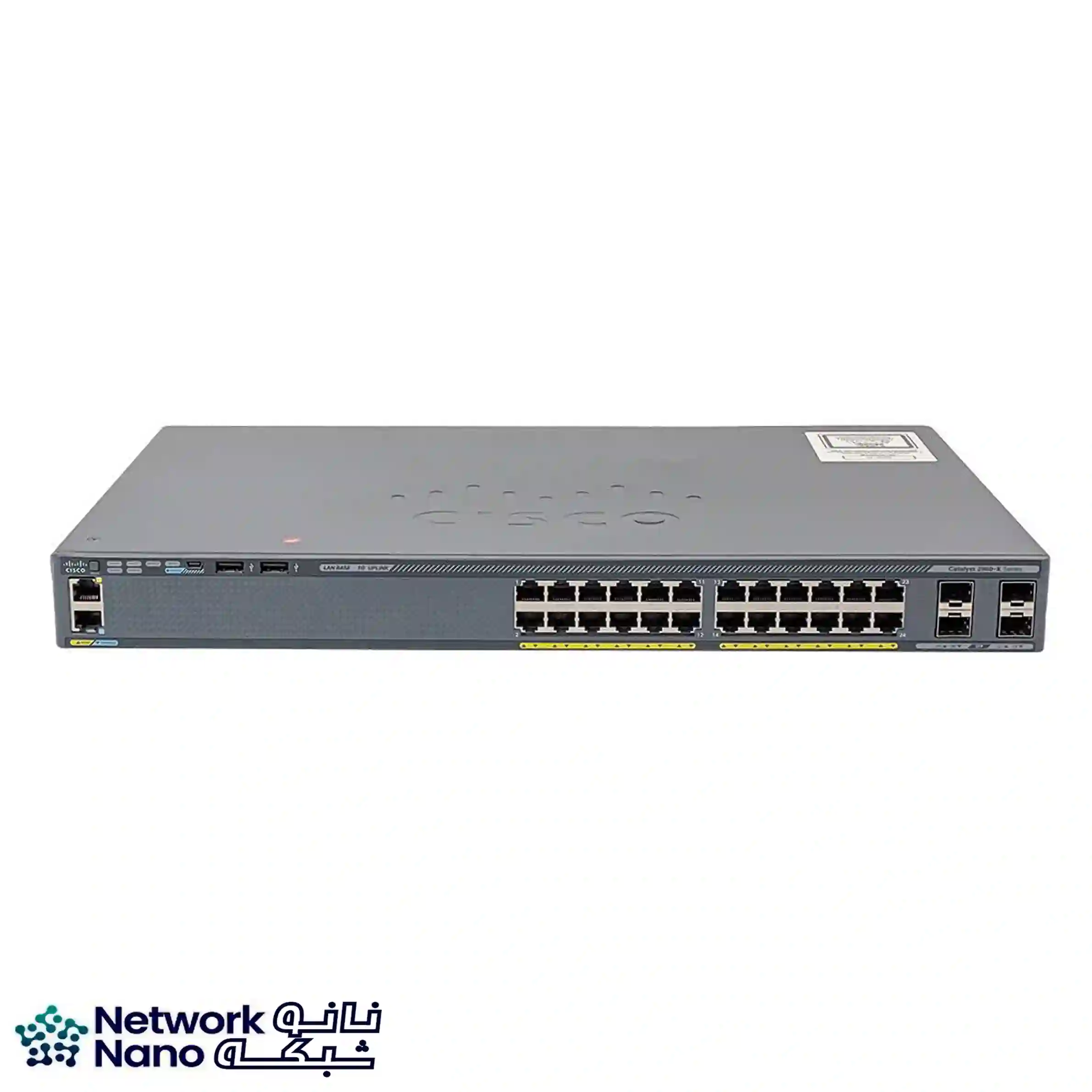 سوئیچ سیسکو WS-C2960X-24TS-L با 24 پورت گیگابیت و 4 پورت SFP مناسب شبکه‌های سازمانی