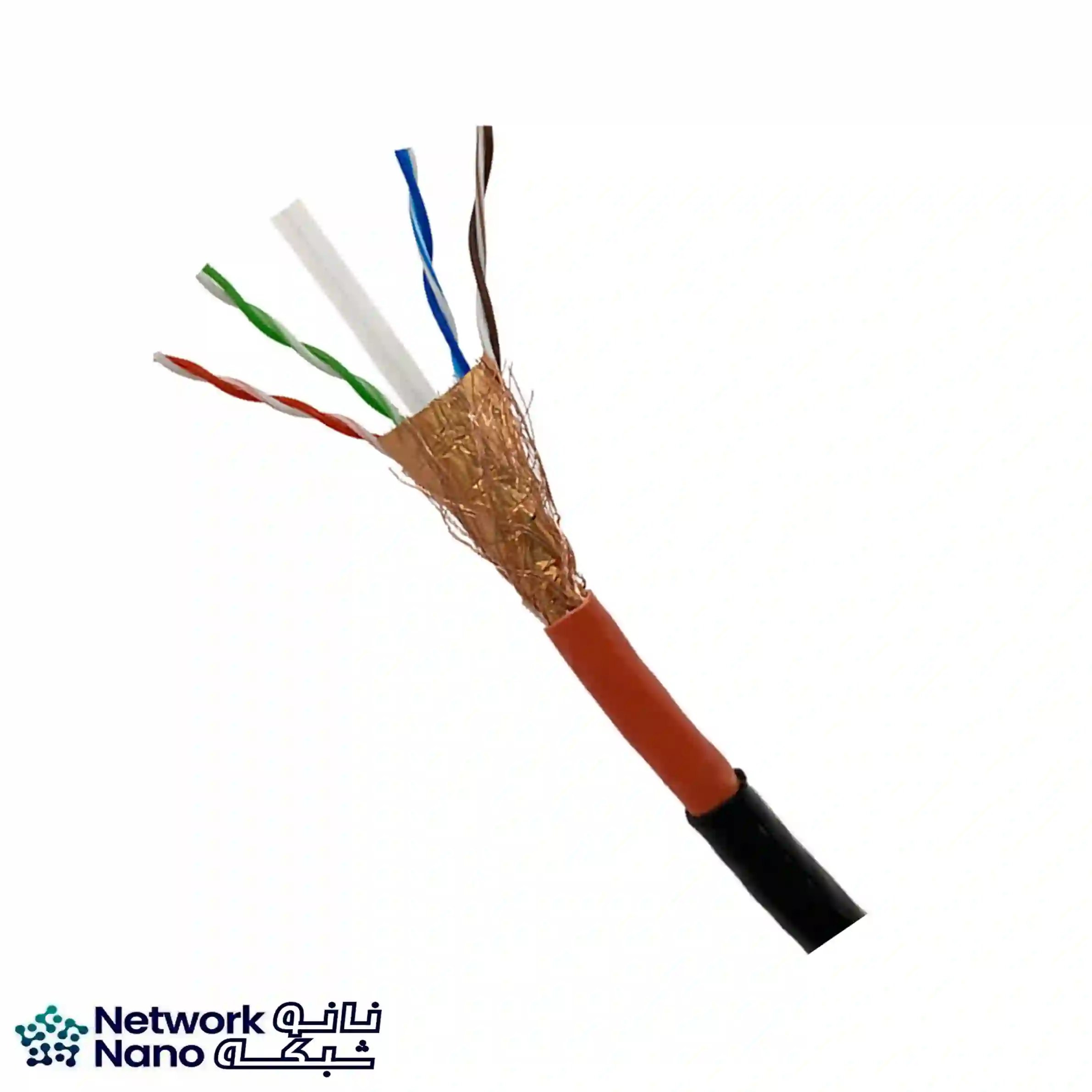 کابل شبکه نگزنس Cat6 SFTP Outdoor تمام مس 305 متری با روکش مشکی PE+PVC